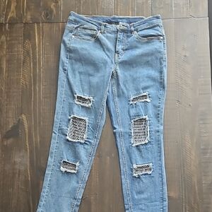 VENUS Blue Skinny Distressed Jeans